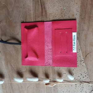 Blague à tabac en cuir rouge upcyclé