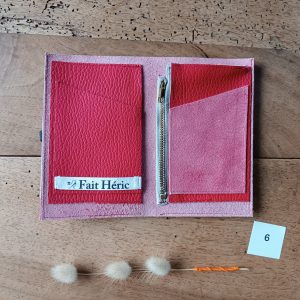 Portefeuille en cuir rouge