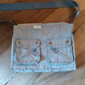 Besace/sac de cour beige upcyclé