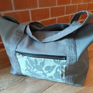 Sac cabas motif feuille upcyclé