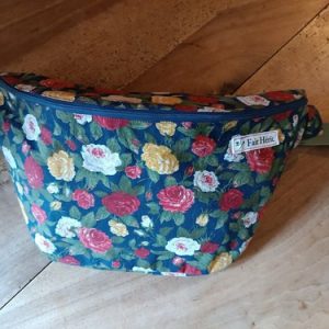 Sac banane fleuri et uni rouge XXL