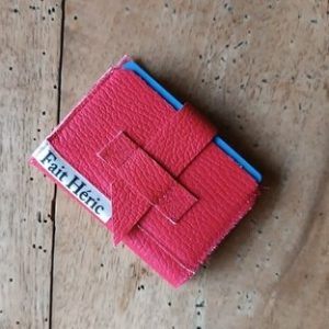 Boursicot CB cuir rouge upcyclé