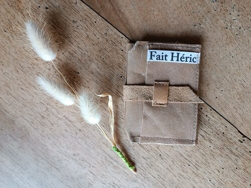 Boursicot CB cuir marron upcyclé