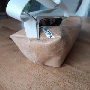 Sac lingot en cuir marron upcyclé