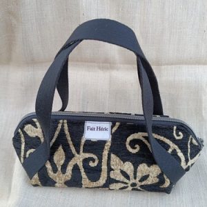 Sac lingot velours noir et or upcyclé