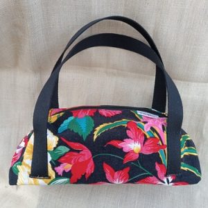 Sac lingot fleur sur fond noir upcyclé