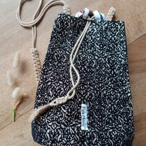 Sac seau velours noir/or