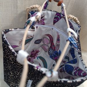 Sac seau velours noir/or