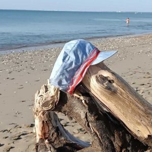 Casquette rayée réversible artisanale