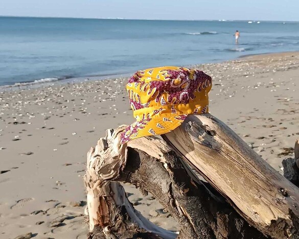 Casquette en wax ocre upcyclé