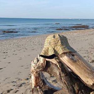 Bob ethnique ocre bleu