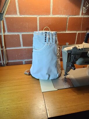 Sac seau blanc artisanal