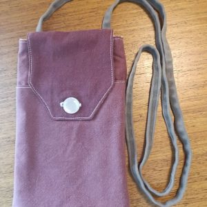 Pochette téléphone vieux rose
