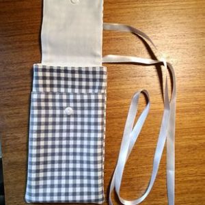 Pochette téléphone vichy upcyclée