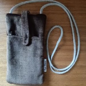 Pochette téléphone velours milleraies