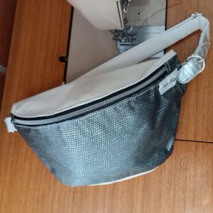 Sac banane xl simili blanc et imitation galuchat