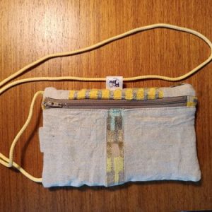 Pochette téléphone lin &velours