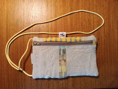 Pochette téléphone lin &velours