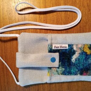 Pochette téléphone velours bleu