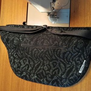 Sac banane XXL lainage noir/argent